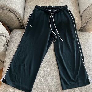 Under Armour Black Track Pants with White Trim